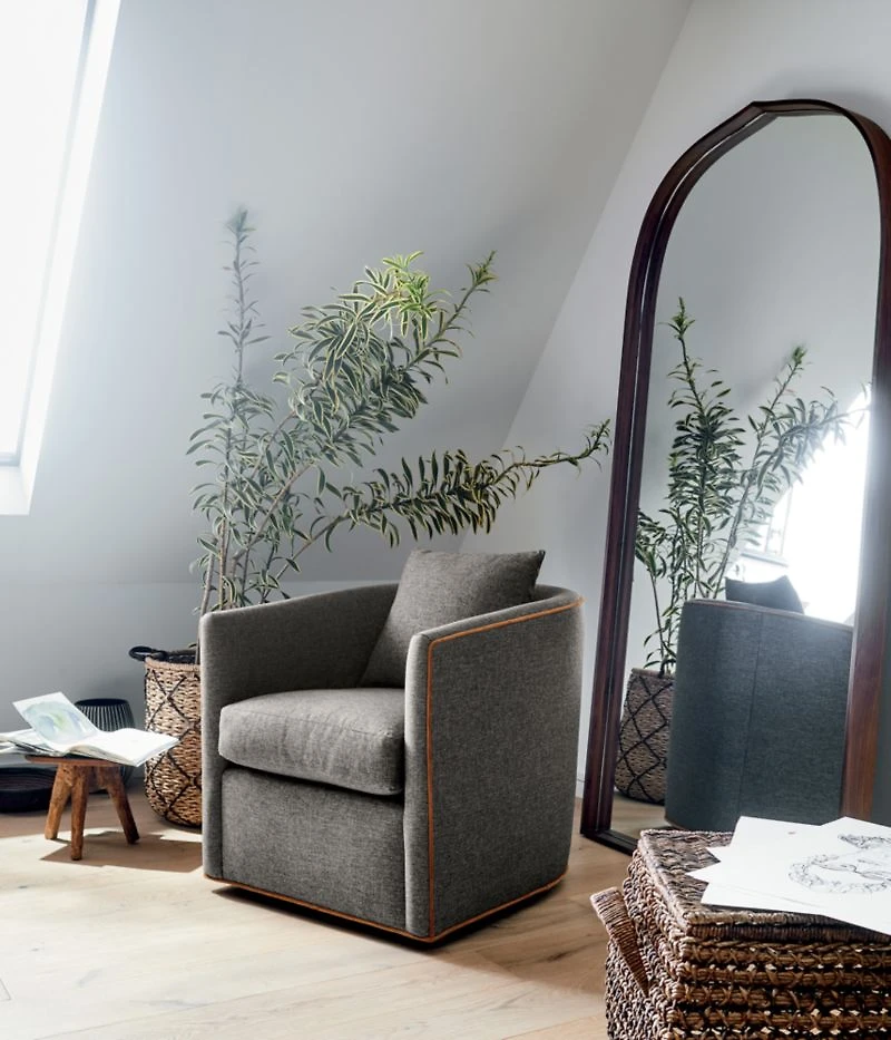 Penarth Walnut Floor Mirror 35.4"x76"