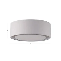 18" Light Grey Drum Shade Flush Mount Light