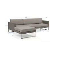 Dune -Piece Black Outdoor Sectional Sofa with Left-Arm Chaise