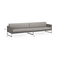 Dune 129" Taupe 2-Piece Outdoor Sectional Sofa with Sunbrella ® Cushions