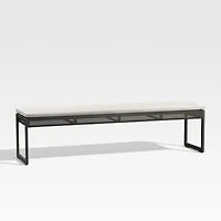 Dune Black and White Outdoor Dining Bench