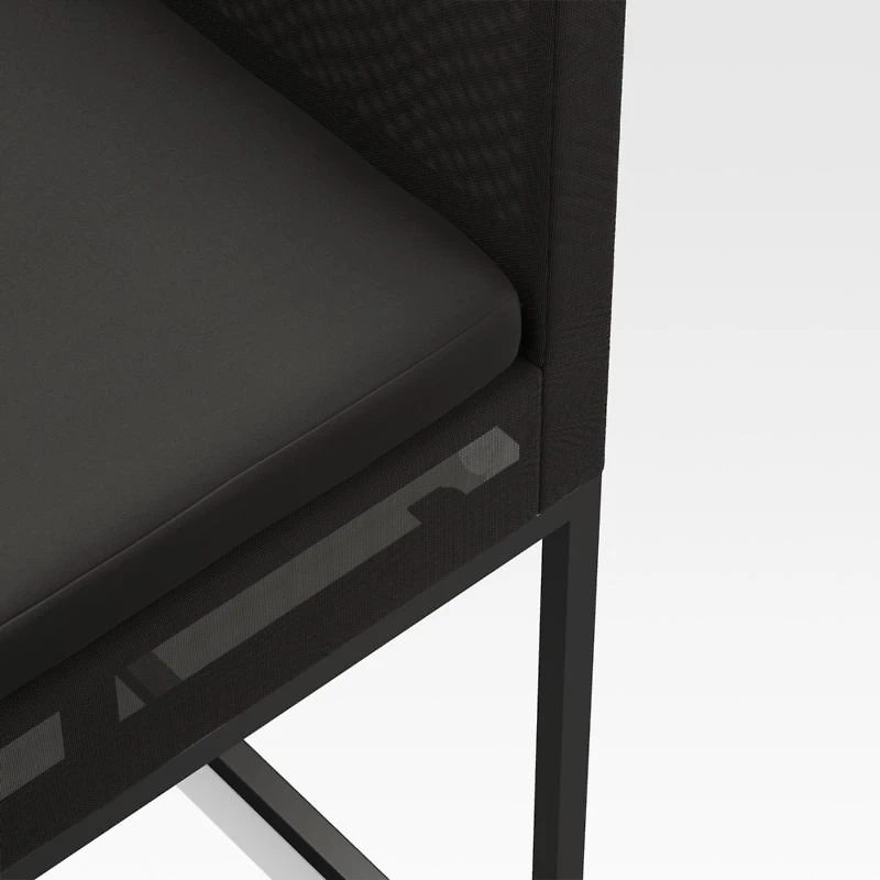 Dune Black Glass High Outdoor Dining Table Set