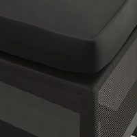 Dune 76" Black Glass Outdoor Dining Table Set with Bench
