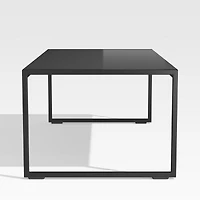 Dune Black Outdoor Coffee Table with Black Painted Glass