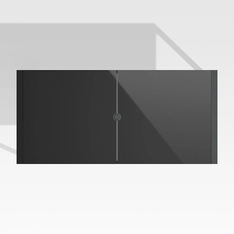 Dune 76" Black Glass Outdoor Dining Table Set with Bench
