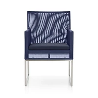 Dune Navy Outdoor Dining Chair with Sunbrella ® Cushion