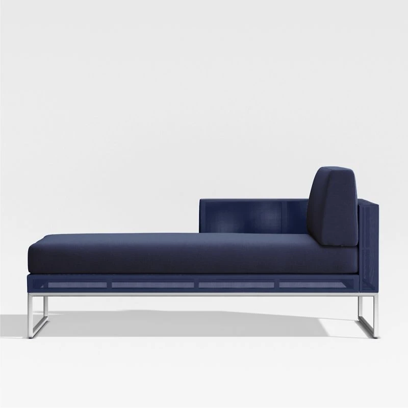 Dune Navy Left Arm Chaise with Sunbrella ® Cushions