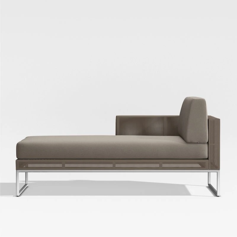 Dune Taupe Left Arm Chaise with Sunbrella ® Cushions