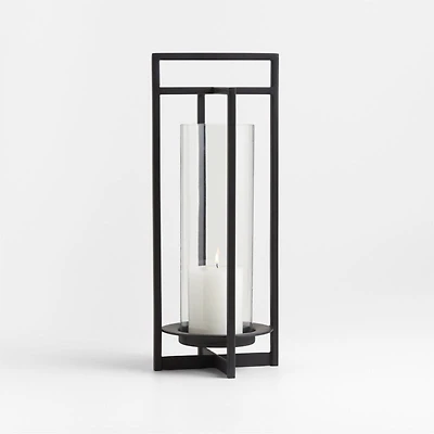 Dune Small Black Metal Outdoor Lantern 18"