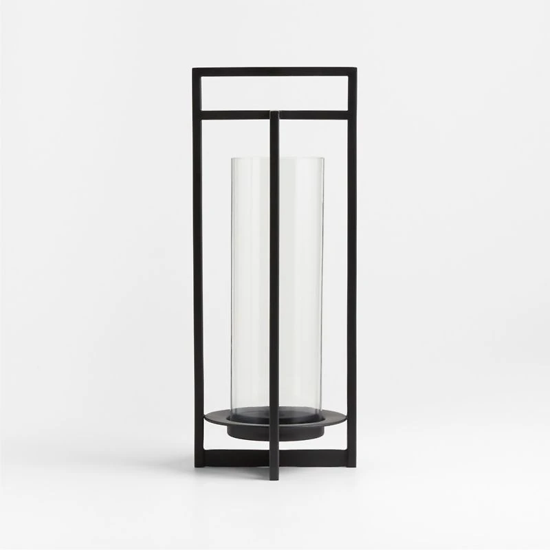 Dune Small Black Metal Outdoor Lantern 18"