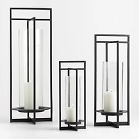 Dune Small Black Metal Outdoor Lantern 18"