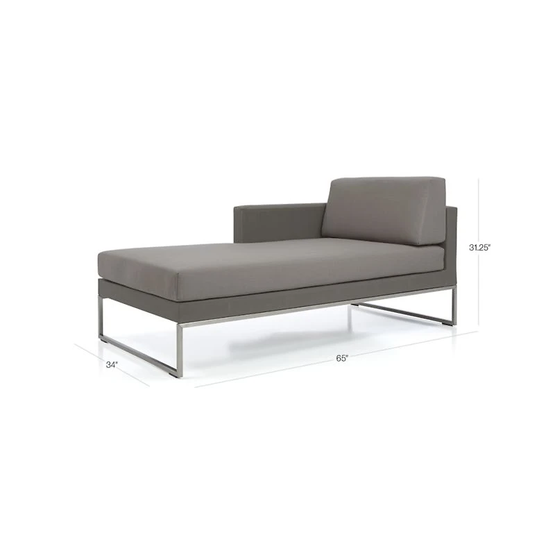 Dune Taupe Left Arm Chaise with Sunbrella ® Cushions