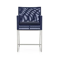 Dune Navy Outdoor Counter Stool with Sunbrella ® Cushion