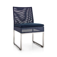 Dune Navy Outdoor Dining Side Chair with Sunbrella ® Cushion