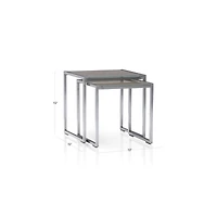 Dune Outdoor Nesting Tables with Taupe Painted Glass, Set of 2