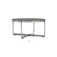 Dune Round Outdoor Coffee Table with Charcoal Painted Glass