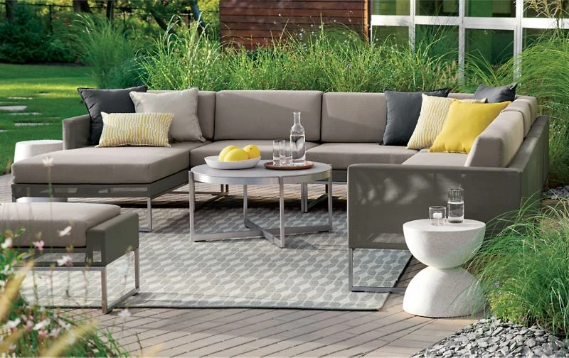 Dune Taupe Left Arm Chaise with Sunbrella ® Cushions