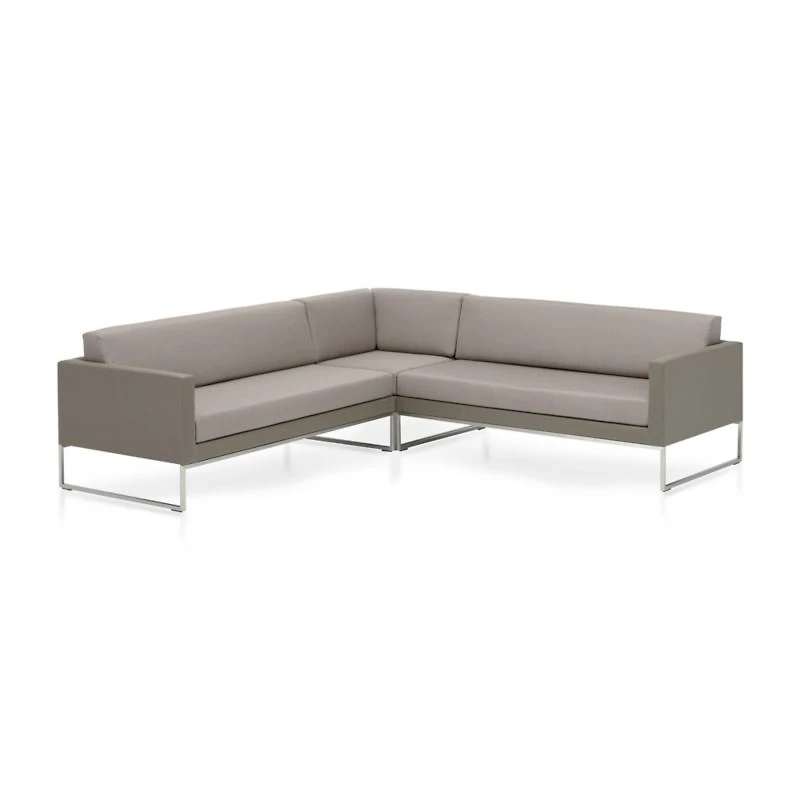 Dune 3-Piece Taupe L-Shaped Outdoor Sectional Sofa with Sunbrella ® Cushions