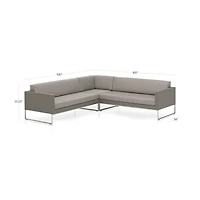 Dune 3-Piece Taupe L-Shaped Outdoor Sectional Sofa with Sunbrella ® Cushions