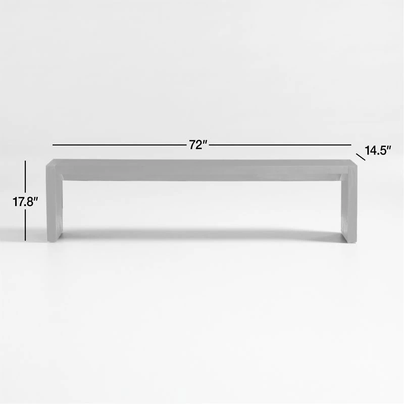 Dunewood 72" Charcoal Wood Dining Bench