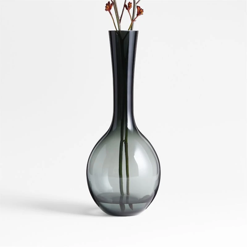 Dyon Medium Grey Glass Vase 15"