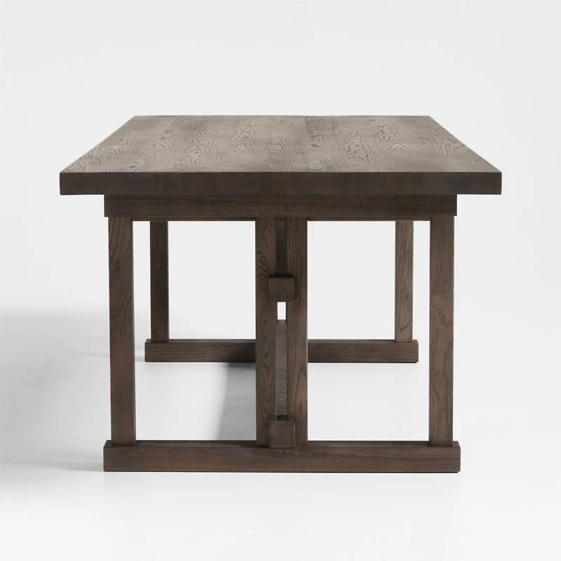 Eastham 90"-118" Brushed Charcoal Oak Wood Extendable Dining Table