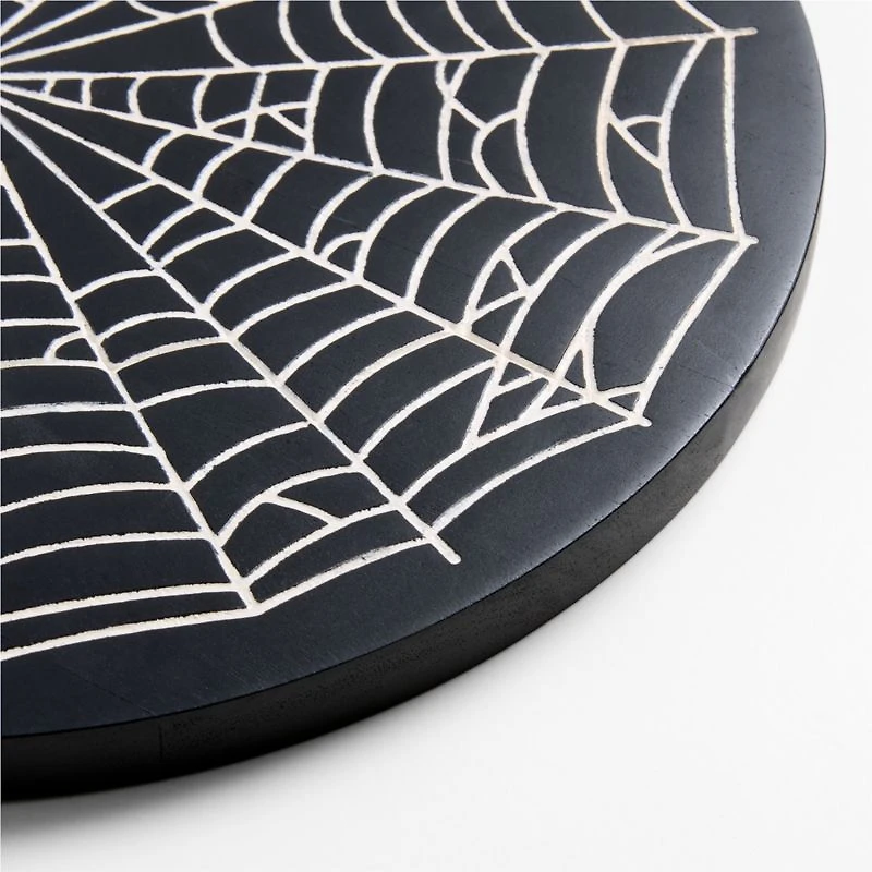 Ebonized Round Web Serving Board