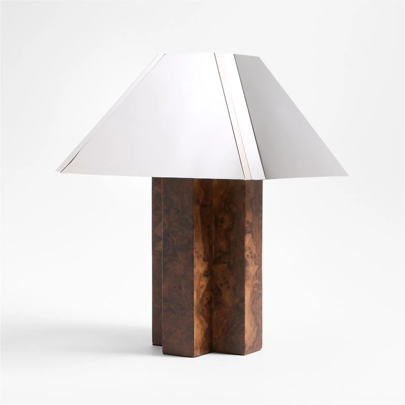 Eclat Burl Wood Table Lamp with Metal Shade
