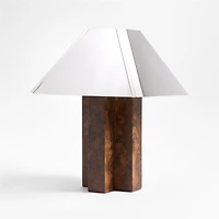 Eclat Burl Wood Table Lamp with Metal Shade