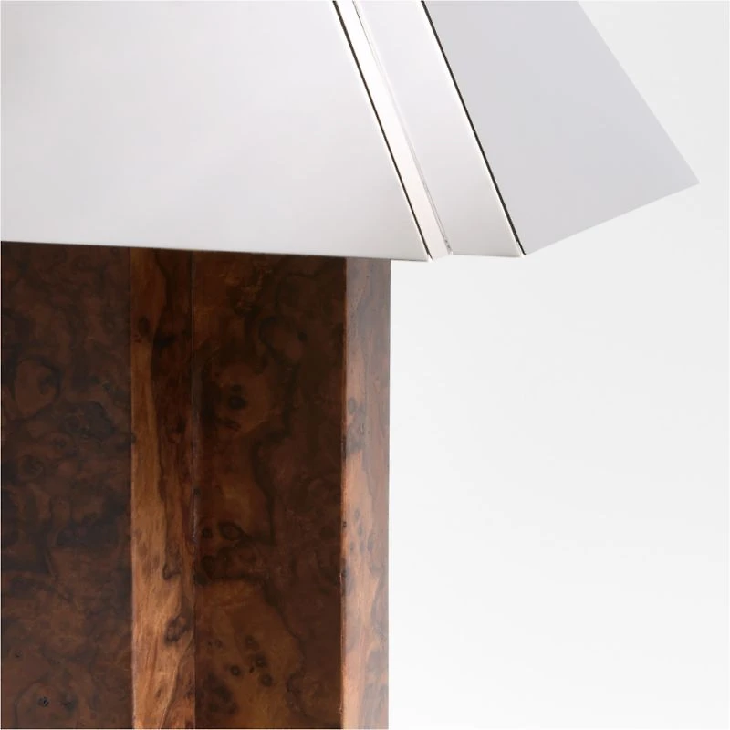 Eclat Burl Wood Table Lamp with Metal Shade