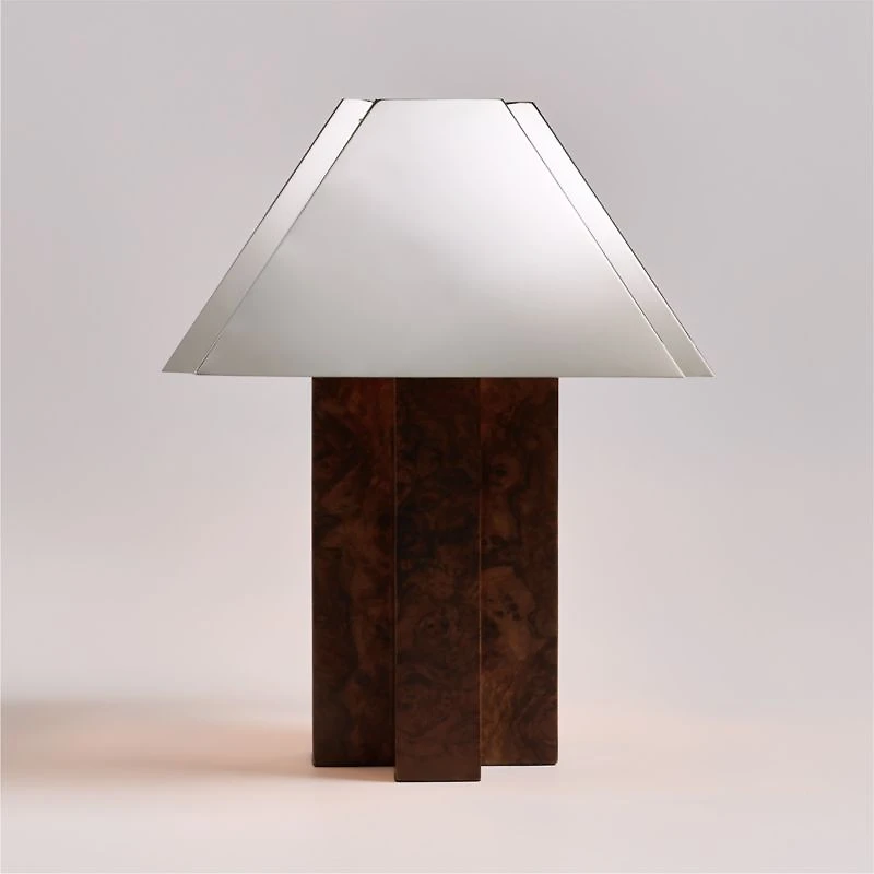 Eclat Burl Wood Table Lamp with Metal Shade