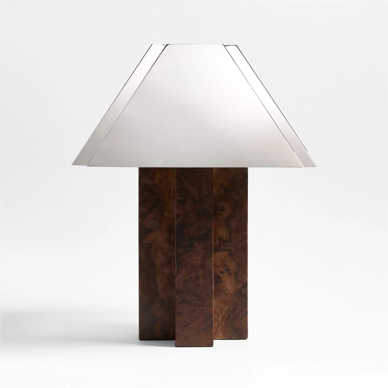 Eclat Burl Wood Table Lamp with Metal Shade
