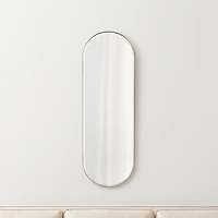 Edge Small Silver Capsule Wall Mirror 16"x48"