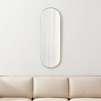 Edge Small Silver Capsule Wall Mirror 16"x48"