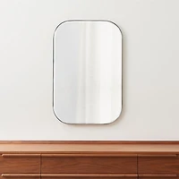 Edge Medium Silver Rounded Rectangle Wall Mirror 36"x24"