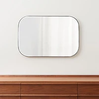 Edge Medium Silver Rounded Rectangle Wall Mirror 36"x24"