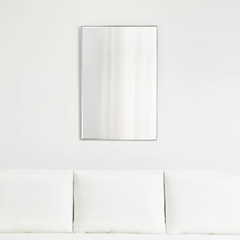 Edge Medium Silver Rectangle Wall Mirror 24"x36"