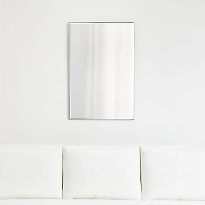 Edge Medium Silver Rectangle Wall Mirror 24"x36"