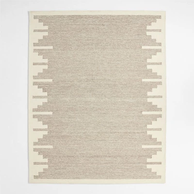 Edge Beige Geometric Wool Kids Area Rug 5'x8'