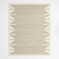 Edge Beige Geometric Wool Kids Area Rug 5'x8'