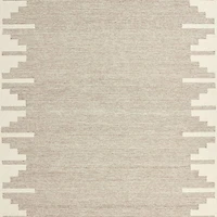 Edge Beige Geometric Wool Kids Area Rug 5'x8'