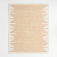 Edge Yellow Geometric Wool Kids Area Rug 5'x8'