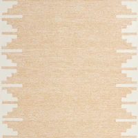 Edge Yellow Geometric Wool Kids Area Rug 5'x8'