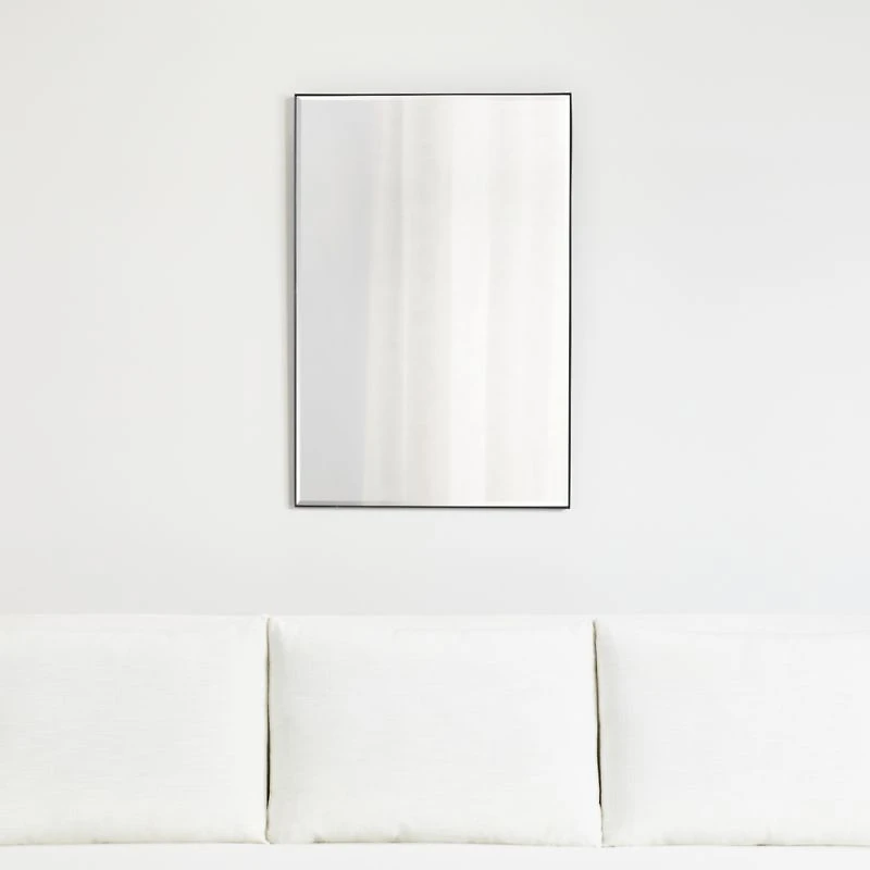 Edge Medium Black Rectangle Wall Mirror 24"x36"