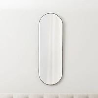 Edge Small Black Capsule Wall Mirror 16"x48"