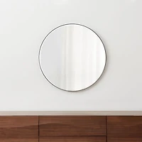 Edge Small Black Round Wall Mirror 30"