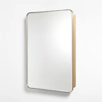 Edge Large Brass Rounded Rectangle Medicine Cabinet