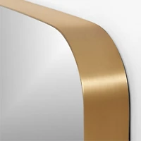 Edge Brass Metal Wide Depth Wall Mirror 19"x42"