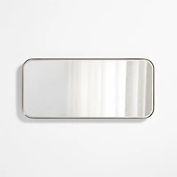 Edge Brass Metal Wide Depth Wall Mirror 19"x42"