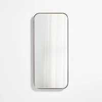 Edge Brass Metal Wide Depth Wall Mirror 19"x42"
